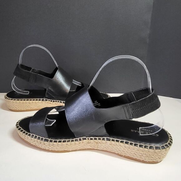 Cole Haan Women's Black Wedge Open Toe Sandals - Picture 4 of 10